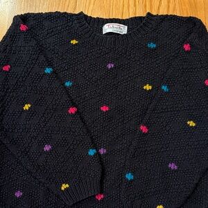 Talbots Colorful Accents Hand Knit 80s 90s Vintage 100% Gender-Neutral Sweater